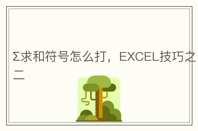 ∑求和符号怎么打，EXCEL技巧之二