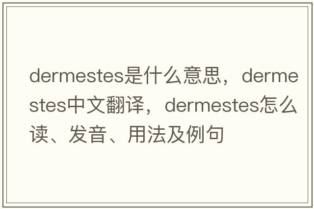 Dermestes是什么意思，Dermestes中文翻译，Dermestes怎么读、发音、用法及例句