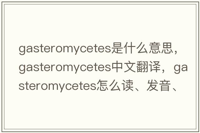 gasteromycetes是什么意思，gasteromycetes中文翻译，gasteromycetes怎么读、发音、用法及例句