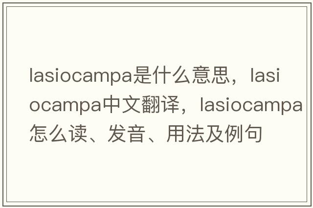 Lasiocampa是什么意思，Lasiocampa中文翻译，Lasiocampa怎么读、发音、用法及例句