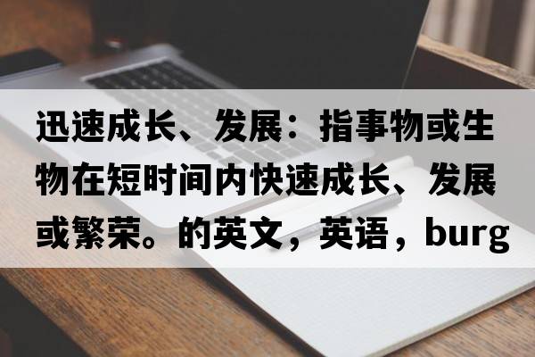 迅速成长、发展：指事物或生物在短时间内快速成长、发展或繁荣。的英文，英语，burgeons是什么意思，burgeons中文翻译，burgeons怎么读、发音、用法及例句