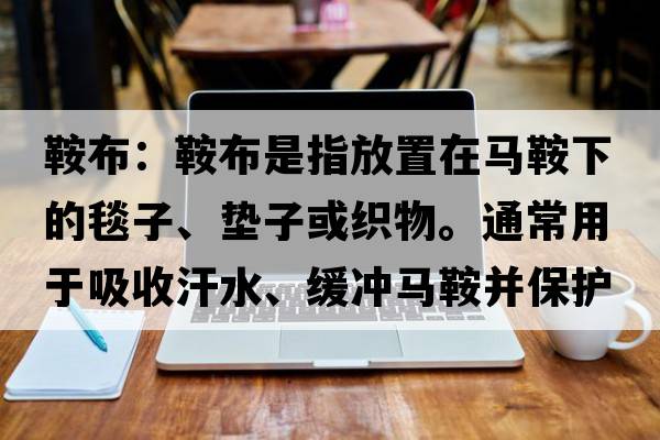 鞍布：鞍布是指放置在马鞍下的毯子、垫子或织物。通常用于吸收汗水、缓冲马鞍并保护马背。较轻的鞍布的英文，英语，saddlecloth是什么意思，saddlecloth中文翻译，saddlecloth怎么