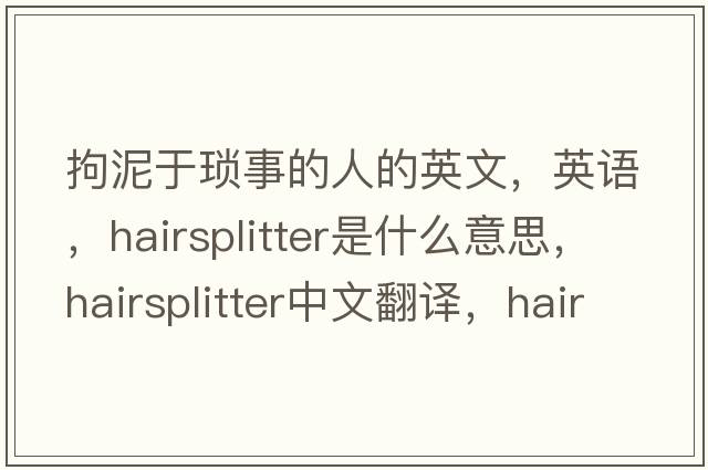 拘泥于琐事的人的英文，英语，hairsplitter是什么意思，hairsplitter中文翻译，hairsplitter怎么读、发音、用法及例句