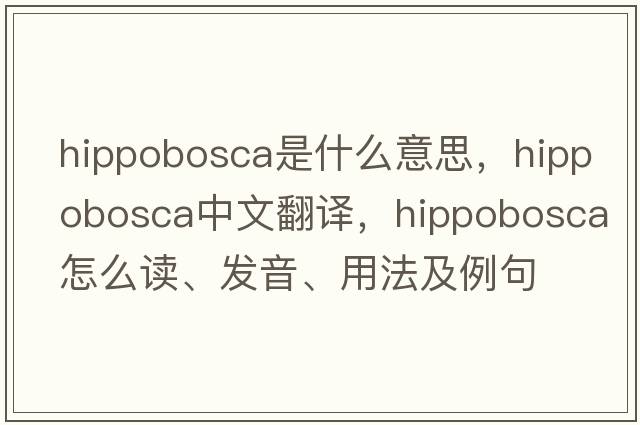 Hippobosca是什么意思，Hippobosca中文翻译，Hippobosca怎么读、发音、用法及例句