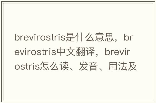 brevirostris是什么意思，brevirostris中文翻译，brevirostris怎么读、发音、用法及例句