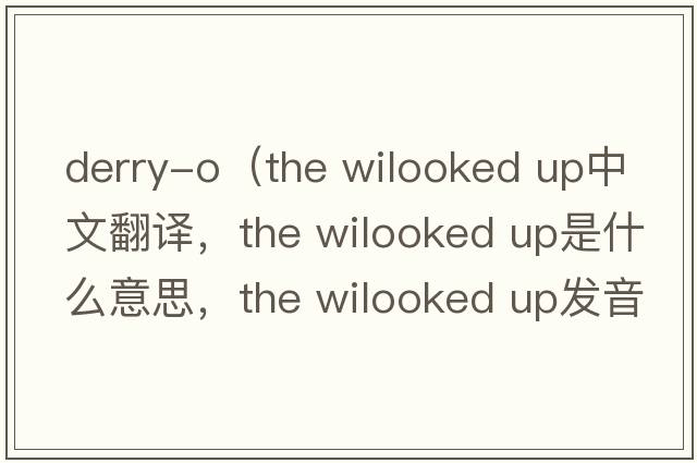 derry-o（the wilooked up中文翻译，the wilooked up是什么意思，the wilooked up发音、用法及例句）