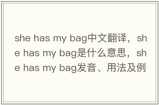 she has my bag中文翻译，she has my bag是什么意思，she has my bag发音、用法及例句