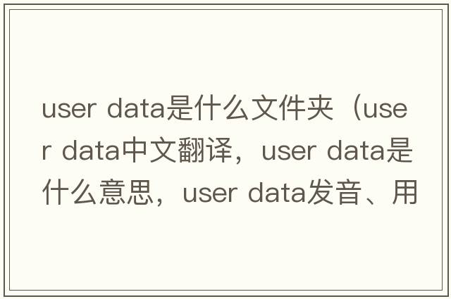 user data是什么文件夹（user data中文翻译，user data是什么意思，user data发音、用法及例句）