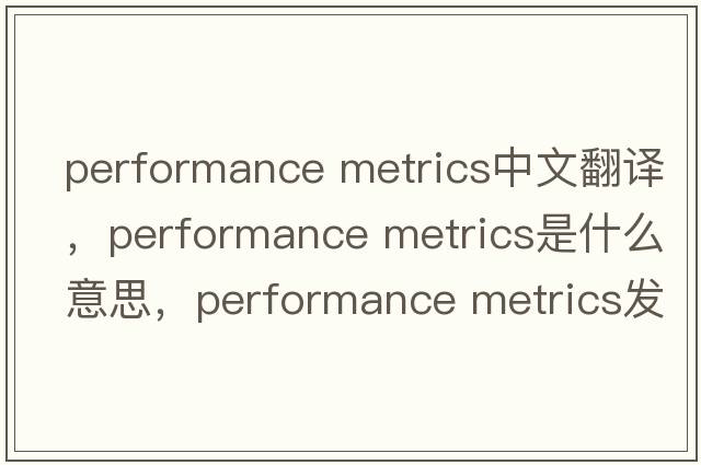 performance metrics中文翻译，performance metrics是什么意思，performance metrics发音、用法及例句