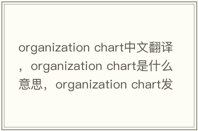 organization chart中文翻译，organization chart是什么意思，organization chart发音、用法及例句